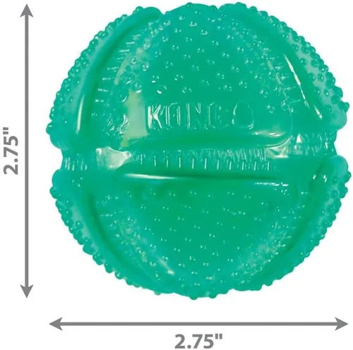 Vista 4 de KONG Squeezz Dental Ball - Juguete para perros para limpiar los dientes, juguete flexible para masticadores suaves y suaves, para perros medianos