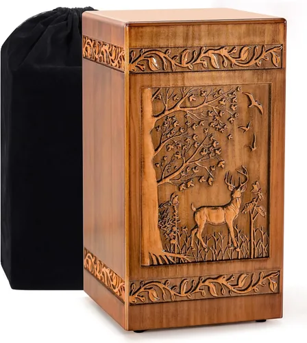 Vista 9 de Urnas de madera hechas a mano para cenizas humanas, adultos, machos y mujeres, 250 libras, grabadas con mariposa, caja de urna de cremación