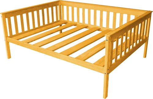 Vista 19 de Sofá cama de madera negra estilo misión de tamaño individual hecho en Amish Negro (Black Paint)