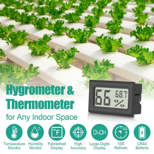 Vista 2 de Vaikby Paquete de 6 medidores de temperatura y humedad digitales mini, monitor de humedad interior, medidor de temperatura y humedad con Fahrenheit
