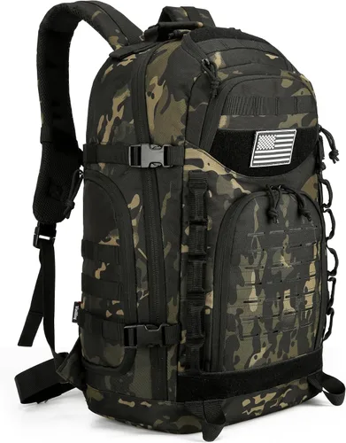 Vista 16 de Mochila táctica militar de 25 litros, resistente Molle, paquete de asalto para el trabajo, gimnasio, al aire libre, senderismo, campamento