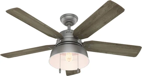 Vista 16 de Hunter Mill Valley 50252 - Ventilador de techo rústico con cadena de tracción, para dormitorio, sala de estar o patio, montaje estándar, sin control