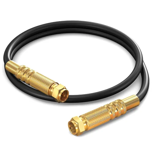Vista 26 de Cable coaxial RG6, triple blindado, sin oxígeno, cable de cobre para TV, Internet y más, cable coaxial flexible de 1.5 pies, color blanco