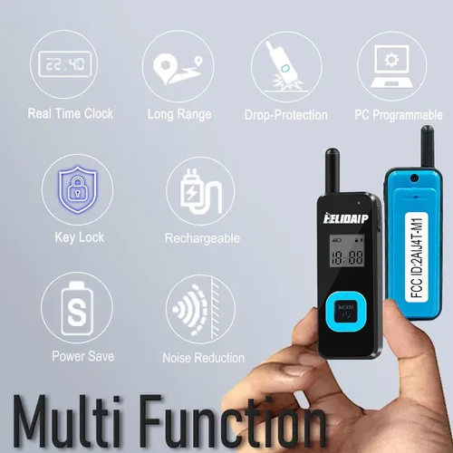 Vista 4 de T-M1 Super Mini Walkie Talkie para adultos, radios portátiles de dos vías con auricular, pequeña radio de 2 vías para restaurante, lugar de trabajo