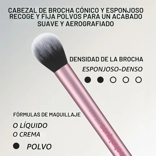 Vista 6 de Real Techniques Juego de 5 Piezas Everyday Essentials de Brochas de Maquillaje, Incluye 4 Brochas y Esponja de Maquillaje, Para Base, Rubor