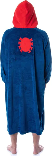 Vista 3 de INTIMO Marvel - Disfraz de Spider-Man con capucha y logotipo de Spider-Man para hombre y mujer, Azul