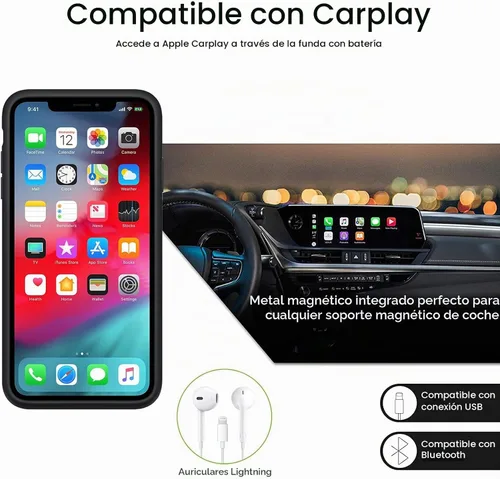 Vista 6 de Cargador extendido portátil recargable de alta capacidad mejorado de 10000 mAh para iPhone 11 Pro Max (6.5 pulgadas), compatible con iPhone 11 Pro