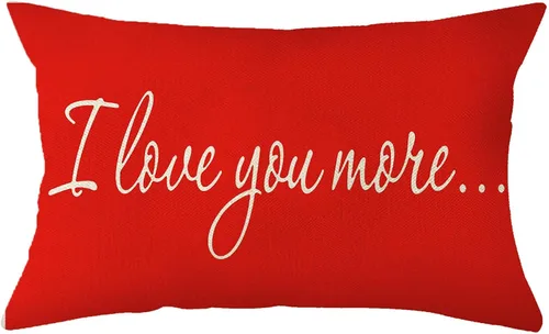 Vista 9 de Ogiselestyle Fundas de almohada de granja con frases I Love You More de 12 x 20 pulgadas, fundas de almohada lumbares decorativas para el hogar Beige