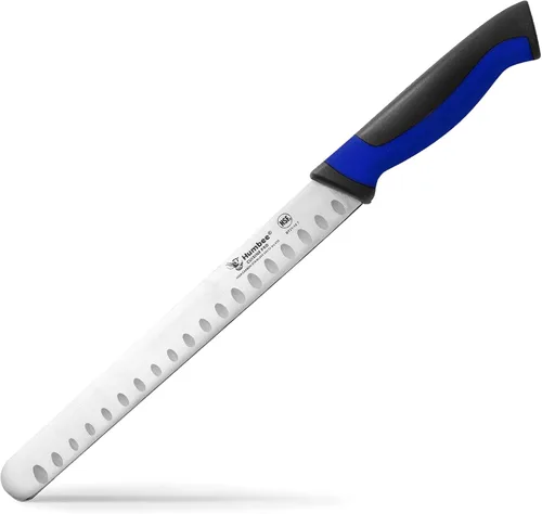 Vista 28 de Cuchillo de chef de 8 pulgadas con borde Granton para rebanar jamón y carne de pavo Certificado NSF Hoja de acero inoxidable alemán Mango