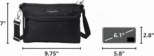 Vista 3 de Baggallini Securtex™ - Bandolera antirrobo Negro
