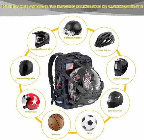Vista 3 de Mochila para casco de motocicleta para hombre 26L