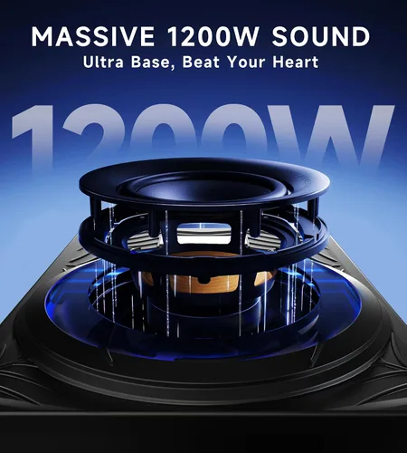 Vista 3 de Subwoofer RGB de 1200W, Subwoofer de Coche Delgado Bajo el Asiento y Paquete de Amplificador con Luz RGB Sincronizada con el Ritmo, Control