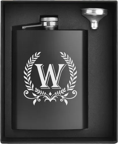 Vista 22 de ELEGANTPARK Petacas para Licor para Hombres con Iniciales Monogramadas Regalos para Hombres Cumpleaños Regalos Personalizados para Él Padrinos Papá