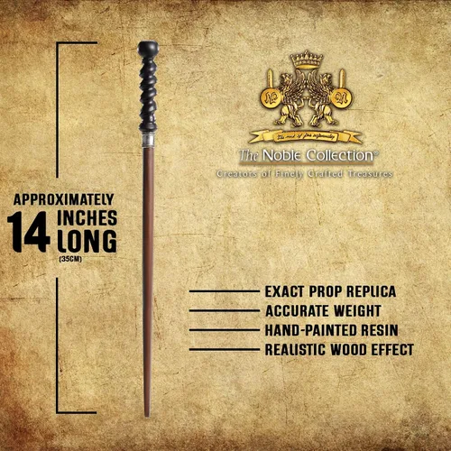 Vista 4 de The Noble Collection Fantastic Beasts Abernathy Wand en caja de coleccionista – Varita del mundo mágico de 14 pulgadas – Juego de película