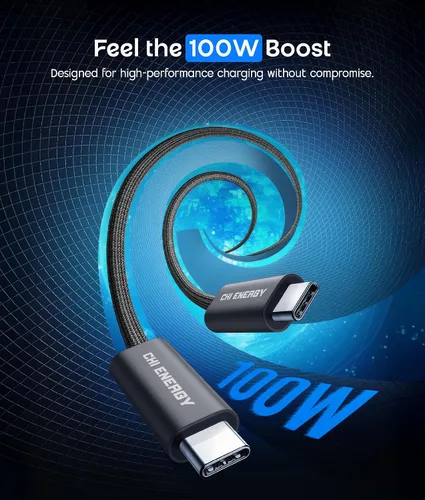 Vista 2 de Paquete de 3 cables USB C a USB C [3.3+6.6+6.6 pies], cables USB-C de carga rápida de 100 W, cable USB C a tipo C para iPhone 17 16 15 Pro Max