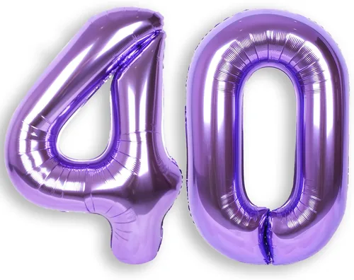 Vista 10 de Globo de número 0 de 40 pulgadas de RainbowQ Party, grande, color púrpura, para niños o niñas, números del 0 al 9, de papel de aluminio y Mylar