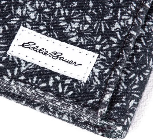 Vista 3 de Eddie Bauer Men's Fabric Trifold Wallet Money Clip RFID Protection ID Window Genuine Leather EDC