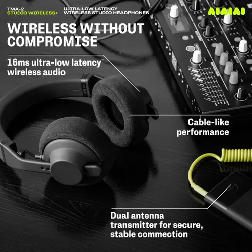 Vista 7 de AIAIAI TMA-2 Studio Wireless+ Auriculares sobre oreja, tecnología W+ Link, construcción totalmente modular, audio inalámbrico sin comprimir, cojines