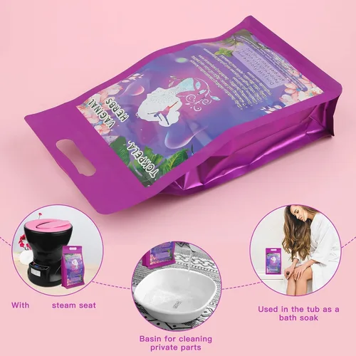 Vista 5 de TOKPELA Yoni Hierbas para limpieza, 100% hierbas orgánicas al vapor V (embalaje de bolsa de filtro), kit Yoni, V hierbas de vapor tonifican