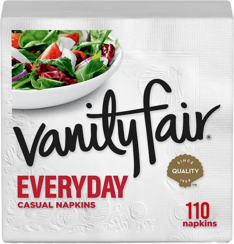 Vista 3 de ONDAGO Vanity Fair - Servilletas de papel para uso diario, 110 servilletas desechables de 2 capas (paquete de 3), 330 en total