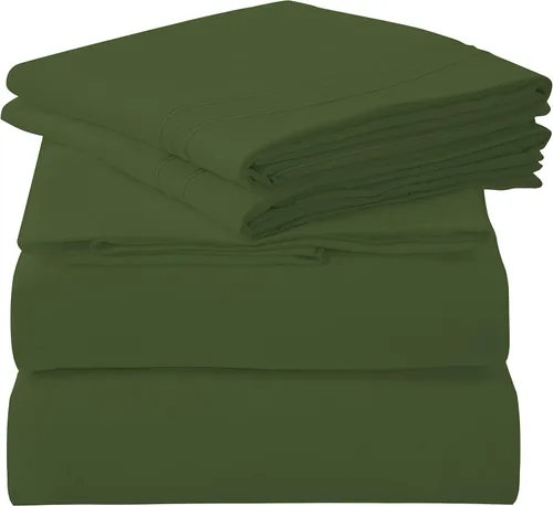 Vista 24 de ROYALE LINENS Juego de sábanas de 3 piezas para cama individual - Ropa de cama de microfibra cepillada suave de 1800 hilos - 1 sábana bajera