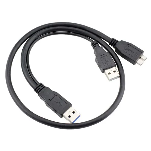 Vista 2 de chenyang Cable de alimentación Y Dual USB3.0 A macho a Micro USB 3.0 Y Cable con alimentación adicional para SSD HDD