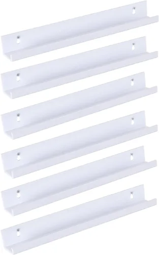 Vista 9 de Sooyee Paquete de 6 estantes flotantes invisibles de acrílico de 7 pulgadas para habitación de niños, estante de pared moderno para almacenamiento