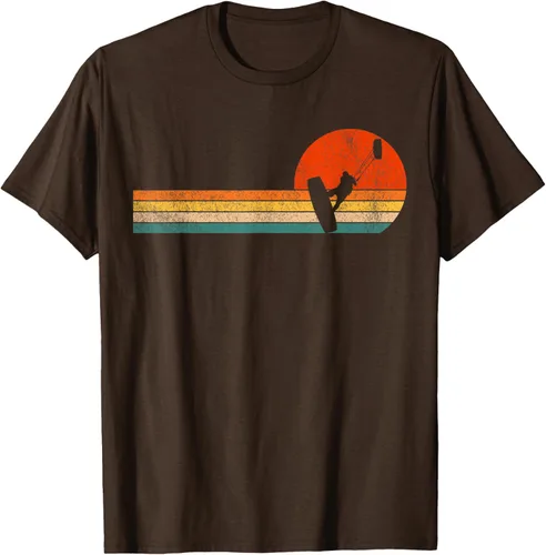 Vista 7 de Camiseta retro de kitesurf de kitesurf de kiteboarder vintage, Negro, S