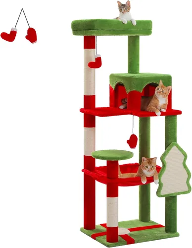 Vista 16 de PETEPELA Árbol de gato de 69 pulgadas de alto para gatos grandes de interior, torre para gatos adultos con hamaca grande, torre de árbol trepador