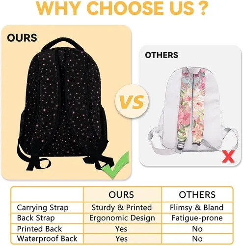 Vista 5 de Mochila Flamingo con fiambrera, juego de 3 mochilas escolares a juego, bonita bolsa rosa y estuche para lápices
