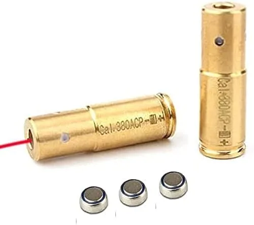 Vista 5 de Calidad premium, Cal .380 ACP Cartucho Bore Sight Boresighter Láser Rojo Boresight (Nueva Versión)