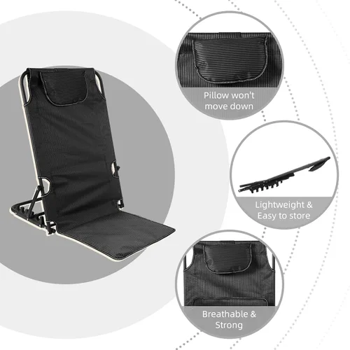 Vista 4 de Respaldo de cama elevador para cama sentado, silla de cama de lectura ajustable, soporte de respaldo de elevación para paciente, almohada plegable