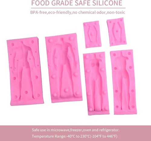 Vista 7 de 2 paquetes de hombres y mujeres, modelo de cuerpo masculino, femenino, moldes de silicona para fondant, molde de arcilla de yeso, molde
