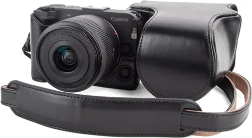 Vista 9 de MUZIRI KINOKOO Funda para cámara Canon EOS R50 V, cubierta protectora de cuero PU para cámara digital EOS R50 V/R50V con lente RF-S14-1.181 in