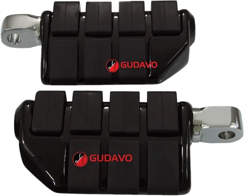 Vista 28 de Motocicleta cromo aluminio pie clavijas delantero pedal conductor clavijas con soportes para HONDA VF750 MAGNA 1996-2004 (G3I negro)