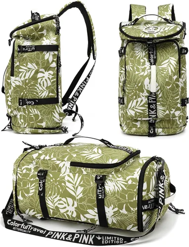 Vista 11 de Mochila de gimnasio de color sólido con compartimento para zapatos, bolsa para lucha libre, con 4 métodos de espalda impermeables para viajes