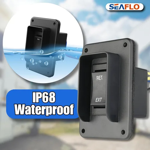 Vista 5 de SEAFLO Interruptor de balancín de potencia con interruptor de gato estabilizador, máximo 30 amperios, 12 V/24 V, extensión retráctil, arnés