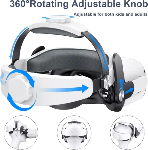 Vista 2 de Vancle Head Strap Compatible for Oculus Quest 2, Lightweight Breathable Strap for Enhanced Support and Comfort in Oculus Meta Quest 2