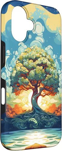 Vista 3 de iPhone 16 Sunrise Spiritual Sun Water Tree of Life Case
