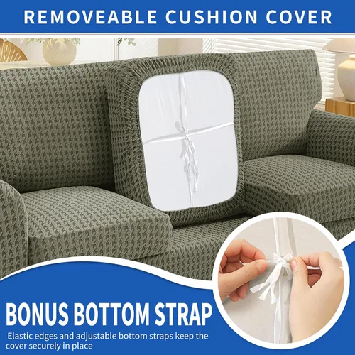 Vista 5 de MAXIJIN 2 fundas elásticas para sillón de sala de estar, fundas gruesas y suaves con brazos para perros, mascotas, protector de sofá individual