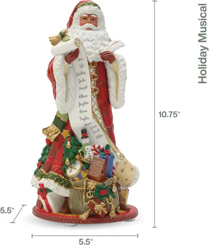 Vista 3 de Fitz and Floyd Fitz & Floyd Holiday Home - Figura musical de resina de Papá Noel afroamericano, multicolor