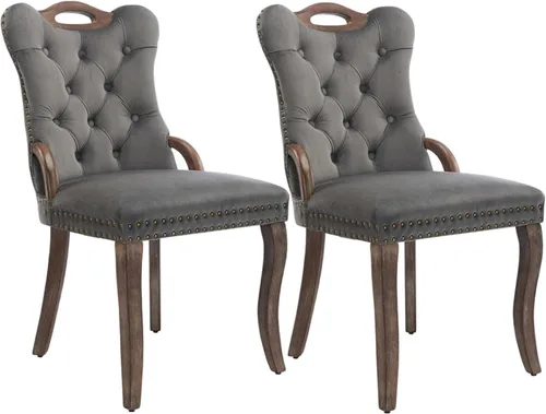 Vista 20 de Juego de 2 sillas de comedor de terciopelo beige, modernas sillas de cocina tapizadas