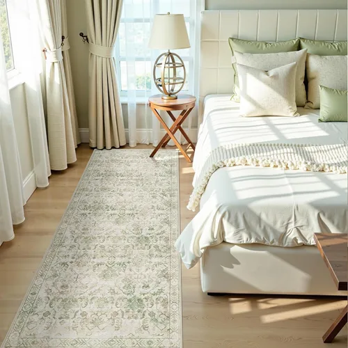 Vista 57 de Alfombra de área pequeña de 2 x 3 pulgadas, color beige, para entrada, baño, cocina, antideslizante, de pelo bajo, lavable, moderna alfombra bohemia