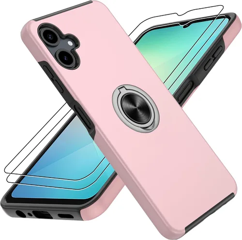 Vista 11 de Gritup - Funda para Galaxy A05S con protector de pantalla HD×2, funda protectora para teléfono a prueba de golpes con soporte magnético de anillo