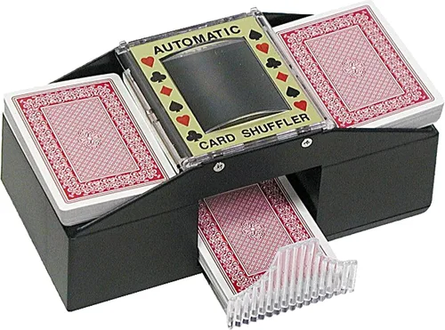 Vista 3 de Barajador automático de cartas - Dispensador de cartas de 2 barajas con batería - Noche de juegos y accesorios de casino por Trademark Poker