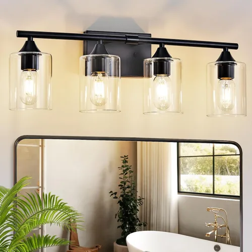 Vista 21 de Luces de Tocador Doradas para Baño, Accesorios de Iluminación de Baño de 2 Luces, Aplique de Pared de Latón Cepillado Dorado, Lámpara de Pared