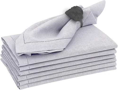 Vista 12 de Ruvanti Juego de 6 Servilletas de Lino, Servilletas de Tela de 18x18 pulgadas, Servilletas de Tela de Mezcla de Algodón y Lino Lavables, Suaves Negro