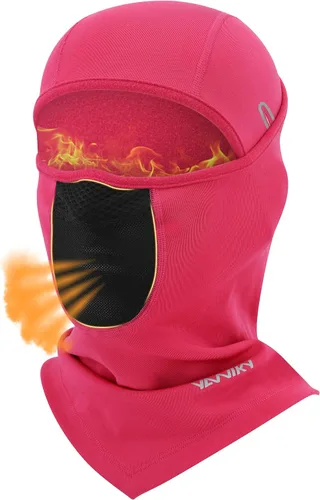 Vista 16 de YANIKY Pasamontañas de invierno para hombres y mujeres, máscara facial Negro