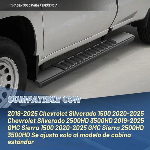 Vista 8 de Estribos Auto Dynasty para Silverado 1500-3500HD 2019-2026 cabina regular 6" Aluminum Step Bars Fits for 19-26 Chevy Silverado GMC Sierra 1500