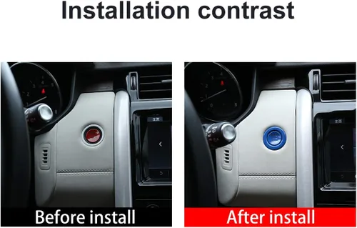 Vista 2 de YIWANG Cubierta de botón de interruptor de arranque de motor ABS cromado para Land Rover Discovery Sport, para Discovery 5, para Range Rover Evoque